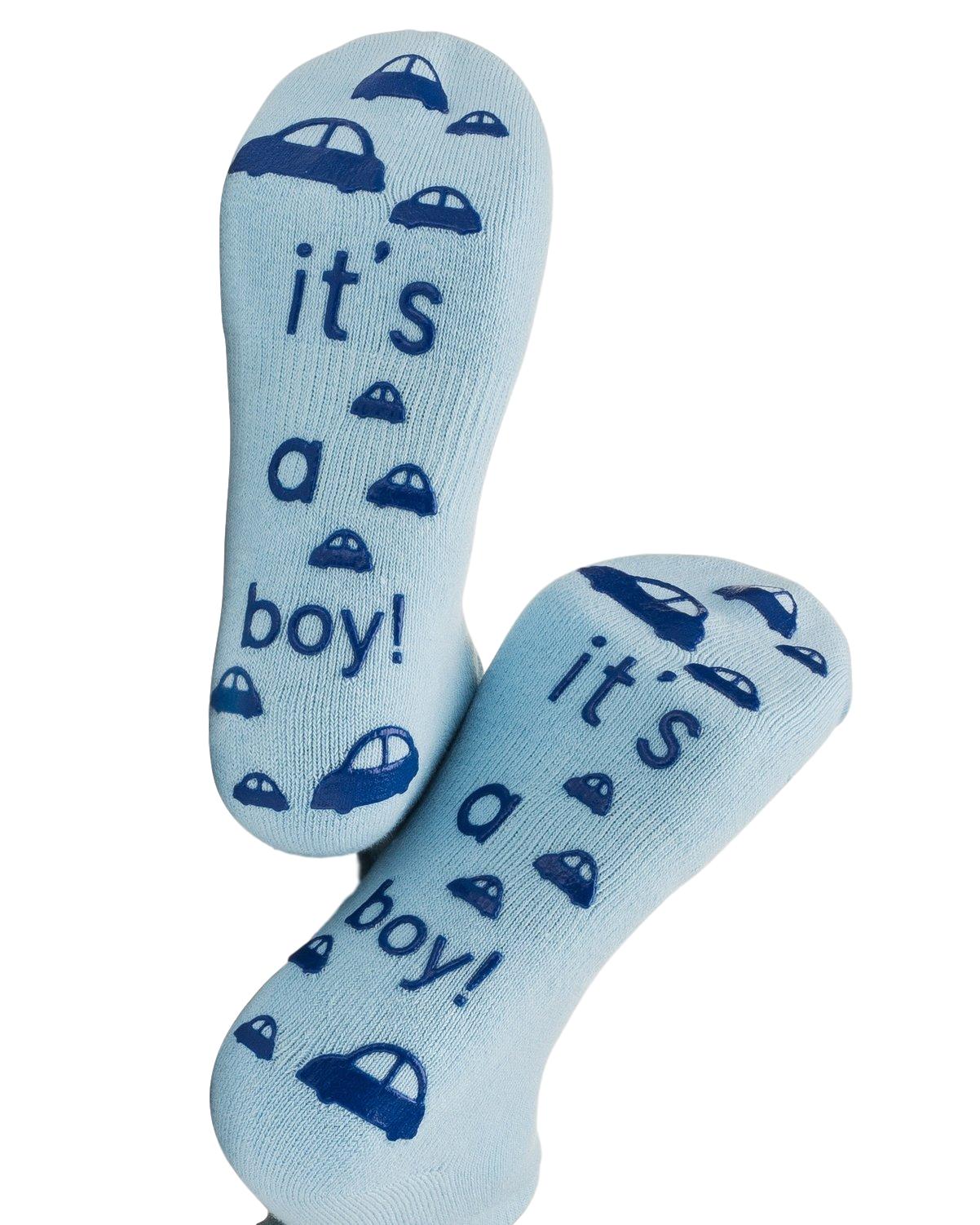 It's a Boy Hospital Gripper Socks  Hospital Non-Skid Socks – Baby Be Mine