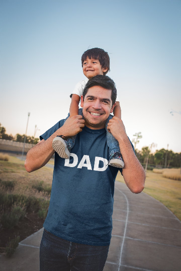Family Matching Navy Robe & Baby Boy Swaddle Set & Dad T-Shirt