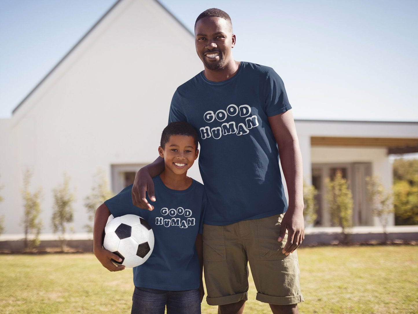 Good Human Dad T-Shirt & Matching Kids T-Shirt Set