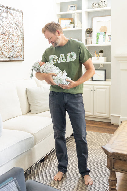 Morgan Pregnancy/Postpartum Robe & Swaddle Set & Dad T-Shirt & Dog Bandana