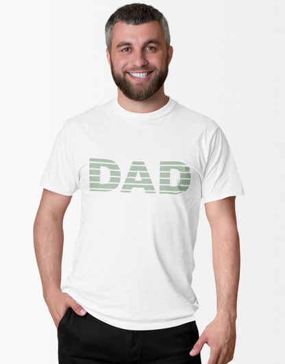 Sage Stripe Robe & Baby Boy or Girl Swaddle Set & Dad T-Shirt