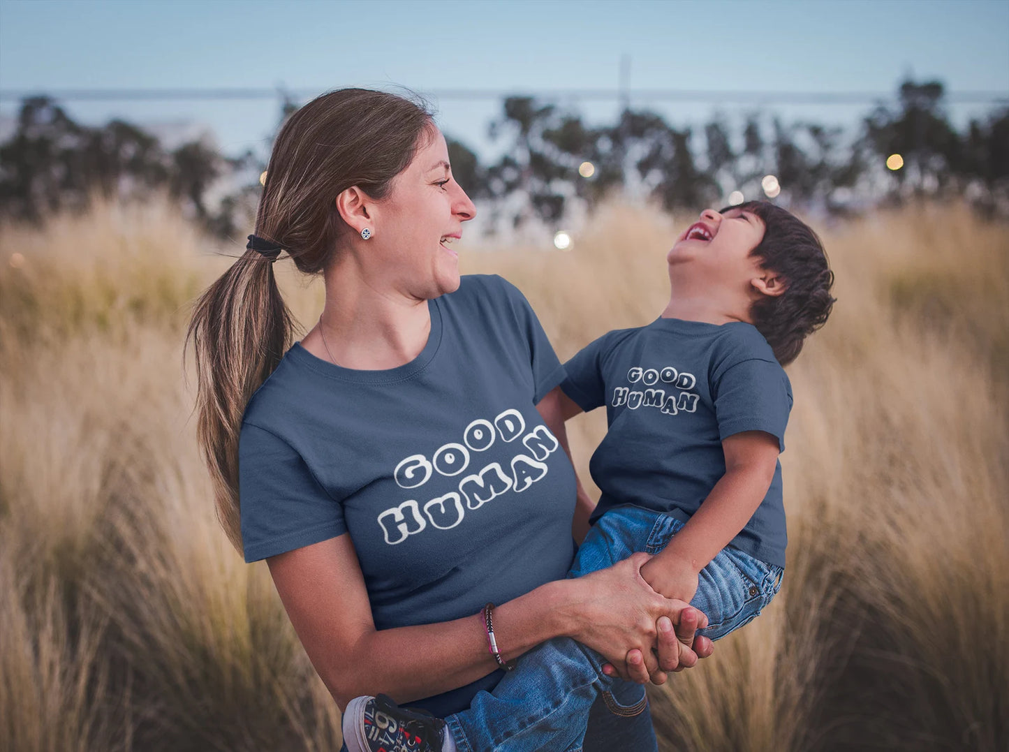 Good Human Matching Mom & Kids T-Shirt Set