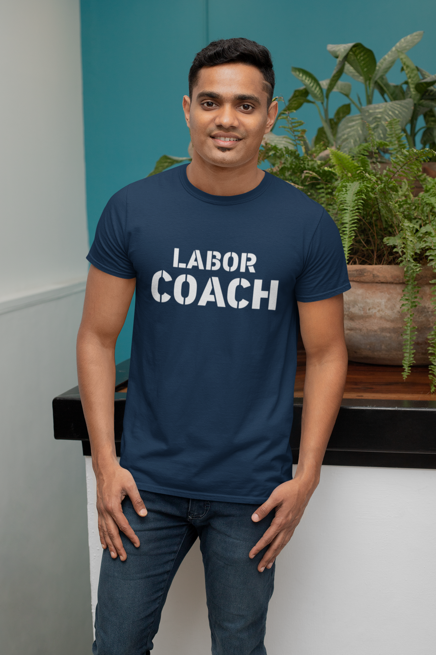Navy Blue Labor Coach T-Shirt