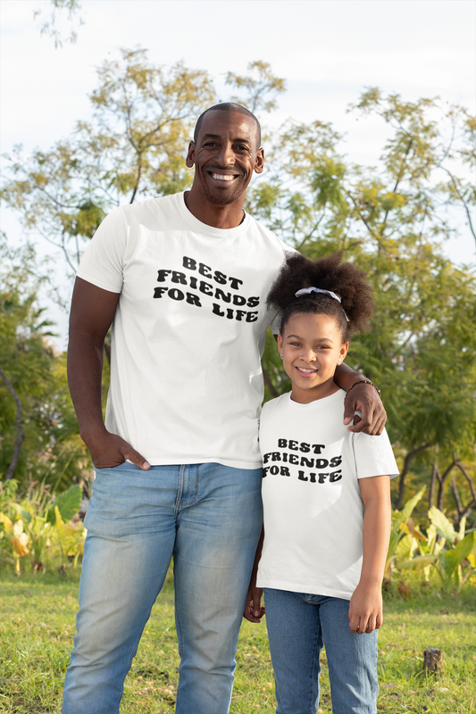 Best Friends For Life Matching Dad & Unisex Kids T-Shirt Set