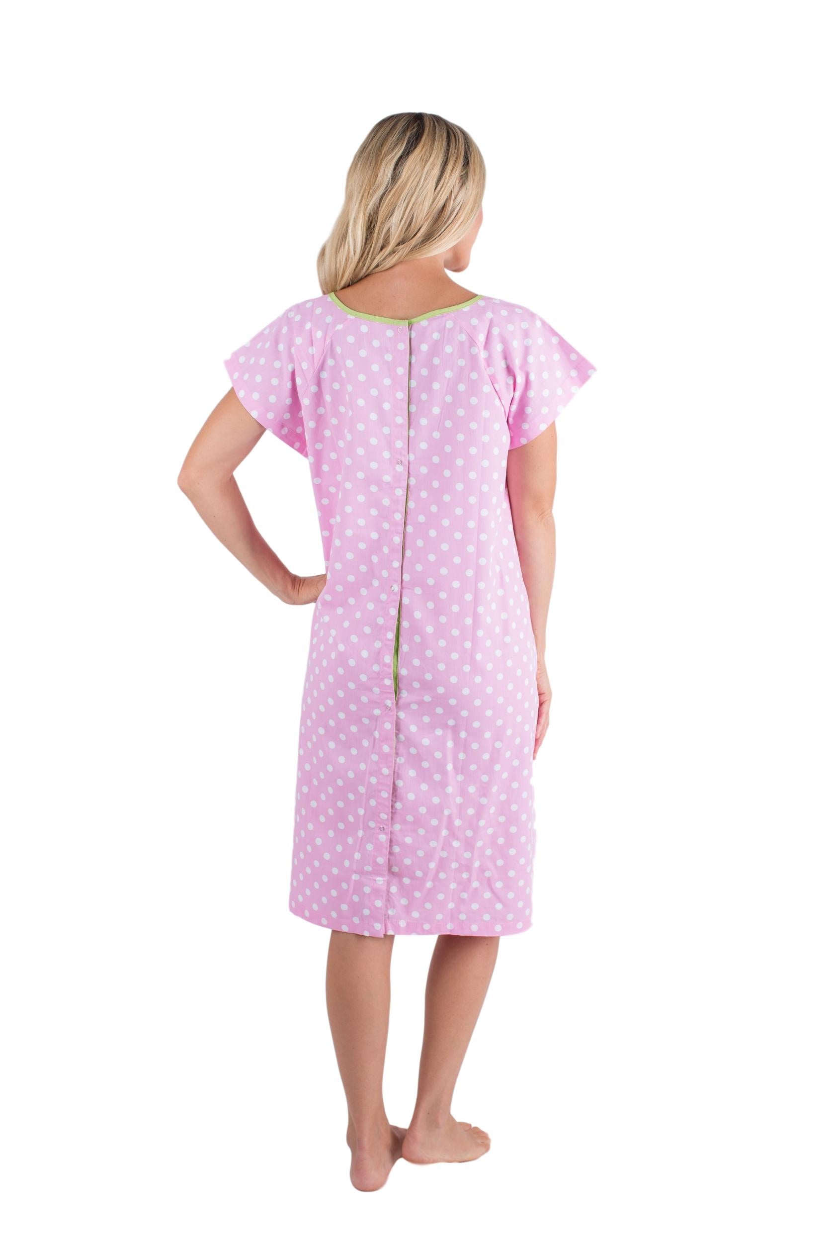 Pink Polka Dot Hospital Gown Pink Patient Gown Baby Be Mine