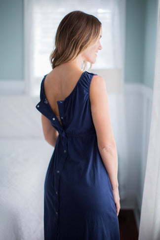 Navy Blue Maternity Dress | Navy Blue Maternity Gown – Baby Be Mine