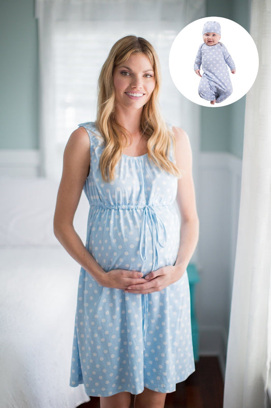 Nicole 3 in 1 Labor Gown & Baby Receiving Gown Set