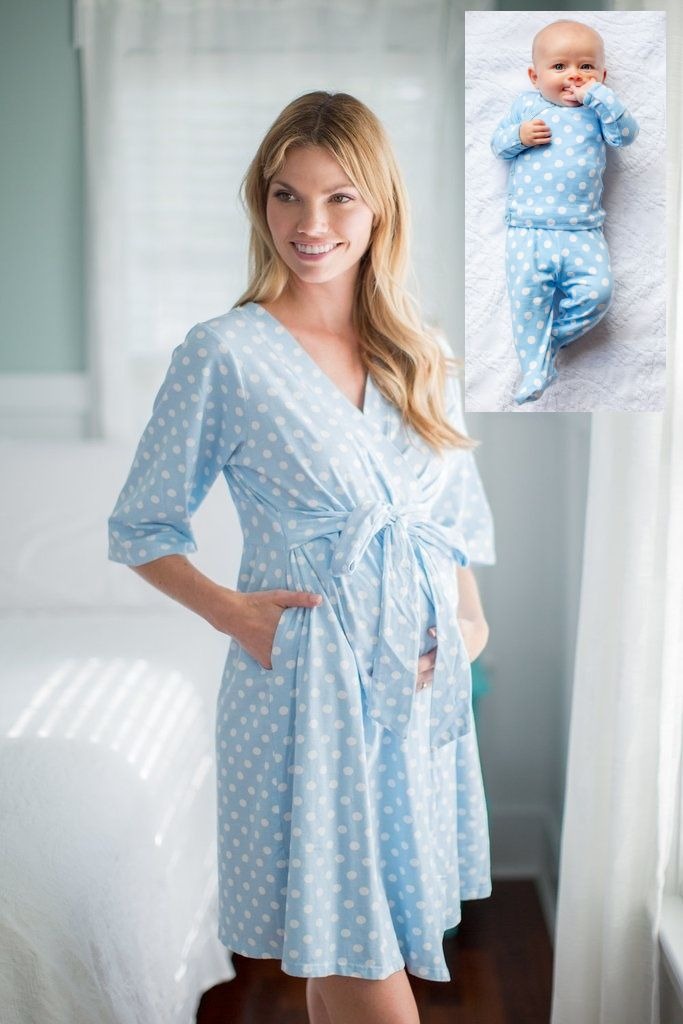 Nicole Pregnancy/Postpartum Robe & Baby Kimono Set