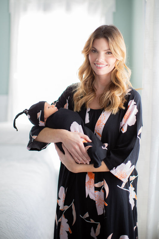 Willow Pregnancy/Postpartum Robe & Swaddle Blanket Set