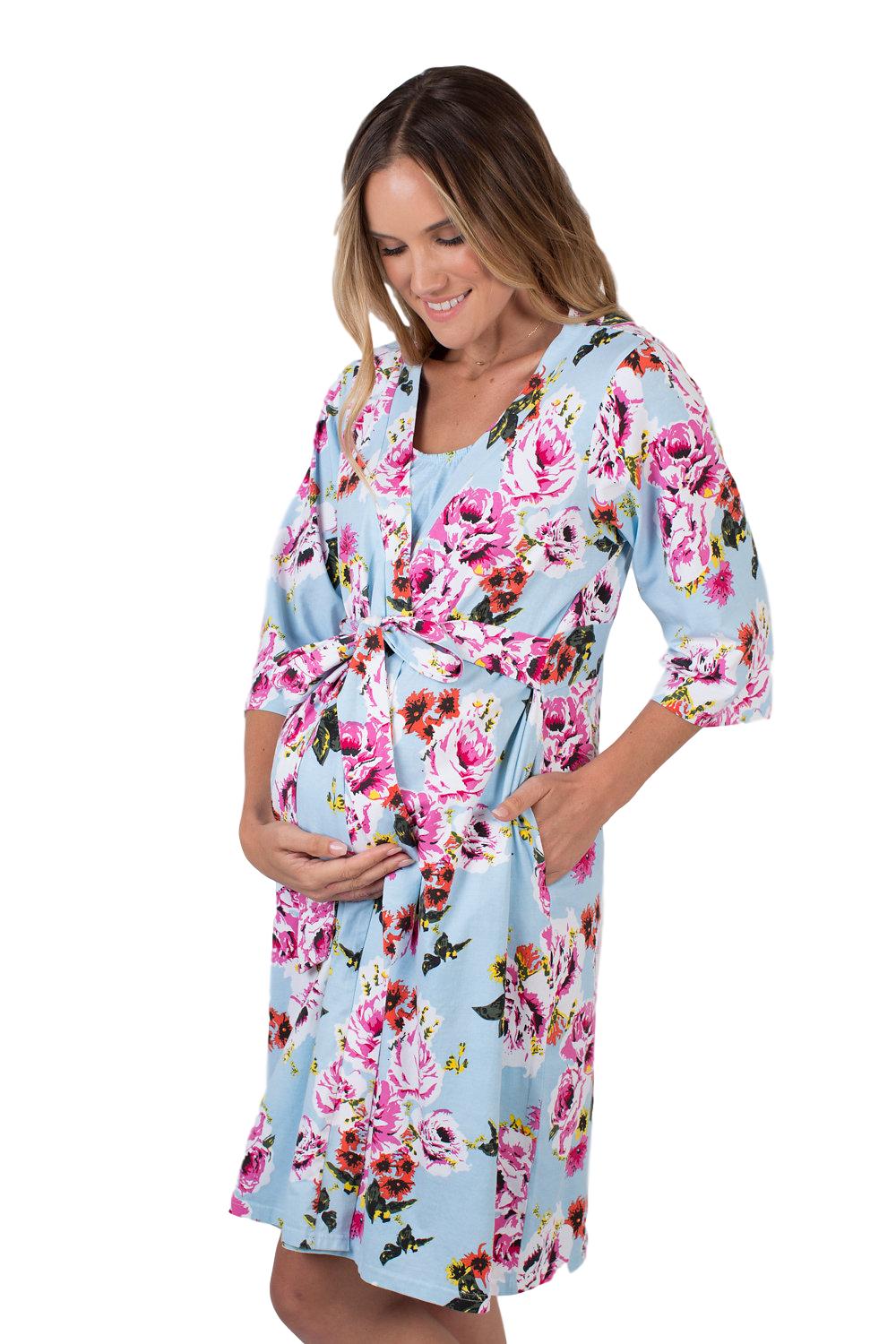 Isla Pregnancy/Postpartum Robe & Swaddle Blanket Set