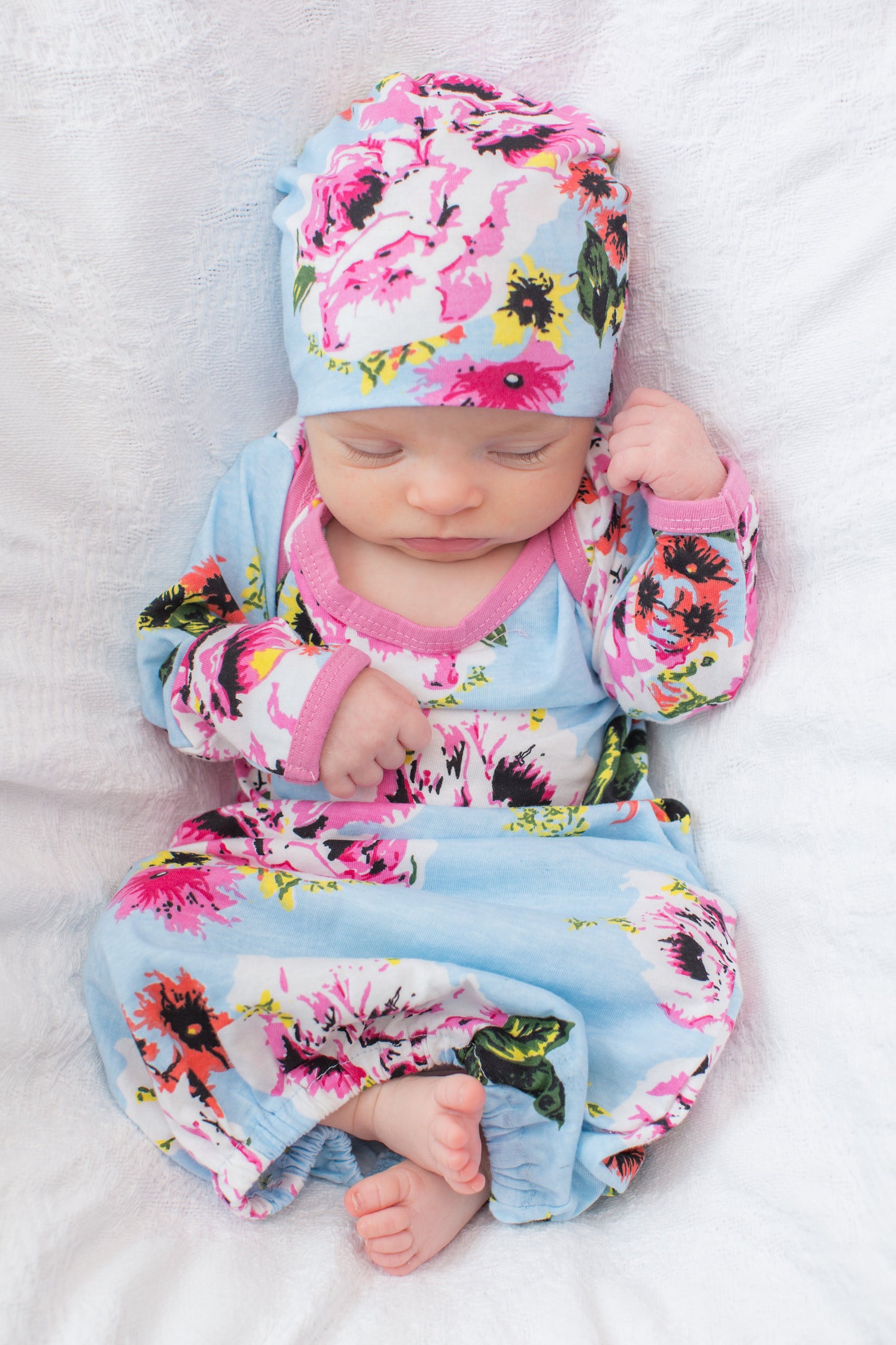 Isla Newborn Receiving Gown & Hat Set