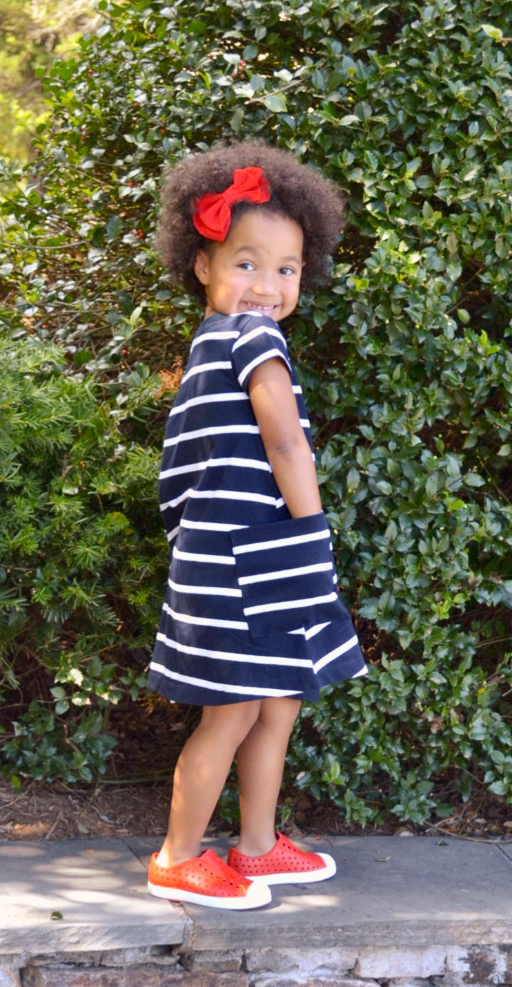 Navy Stripe Girl Everyday Play Dress