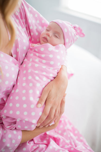 Molly Big Sister & Mommy Pregnancy/Postpartum Robe & Swaddle Blanket Set
