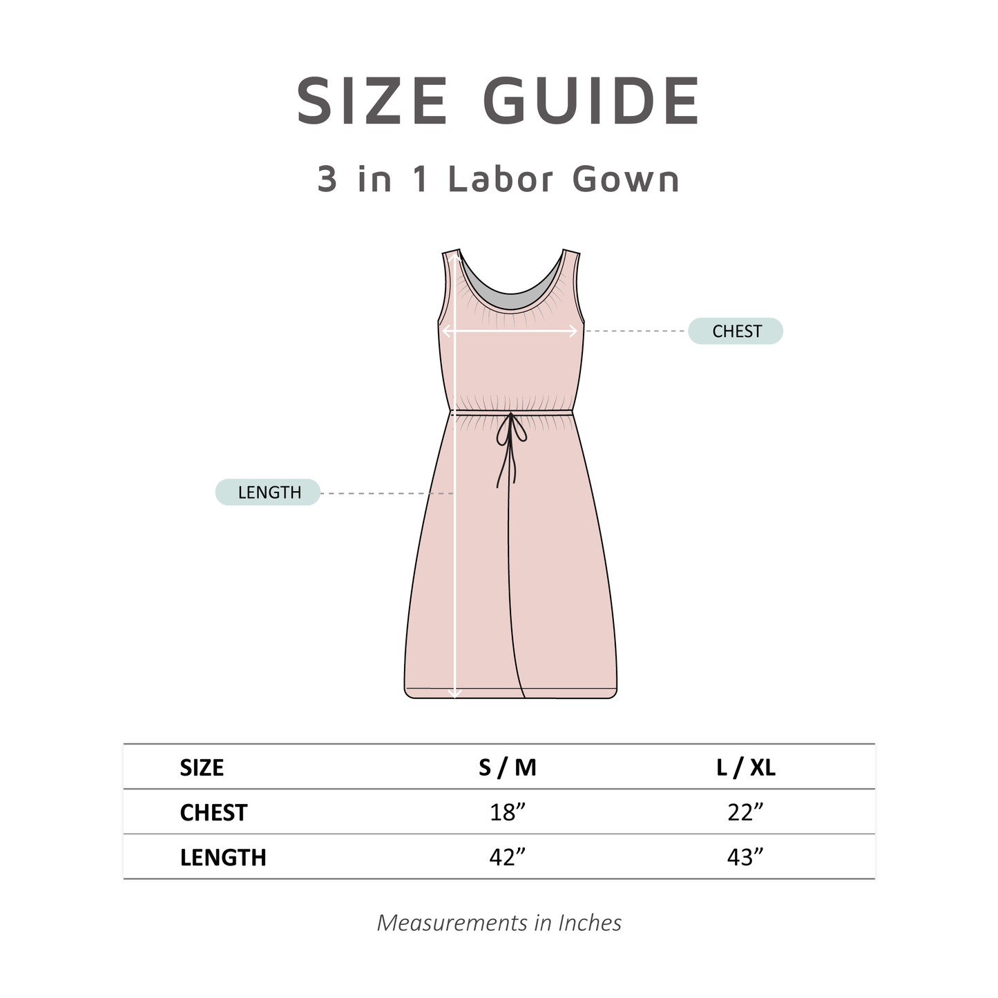 Taupe 3 in 1 Labor Gown