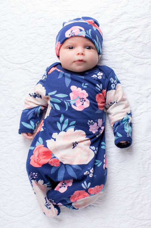Annabelle Newborn Receiving Gown & Hat Set
