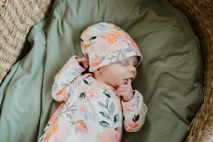 Mila Newborn Receiving Gown & Hat Set