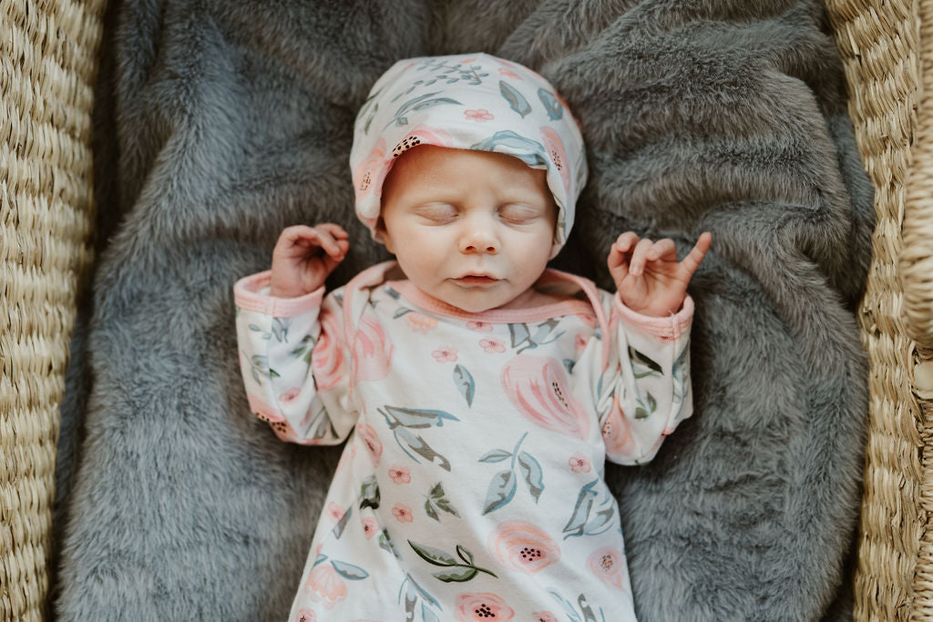 Ivy Newborn Receiving Gown & Hat Set