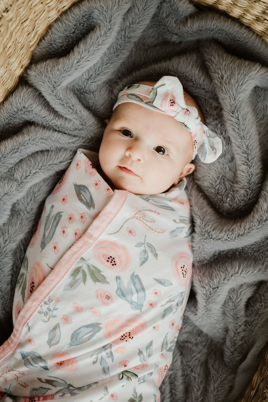 Newborn Swaddle Blanket and Hat Sets Baby Be Mine