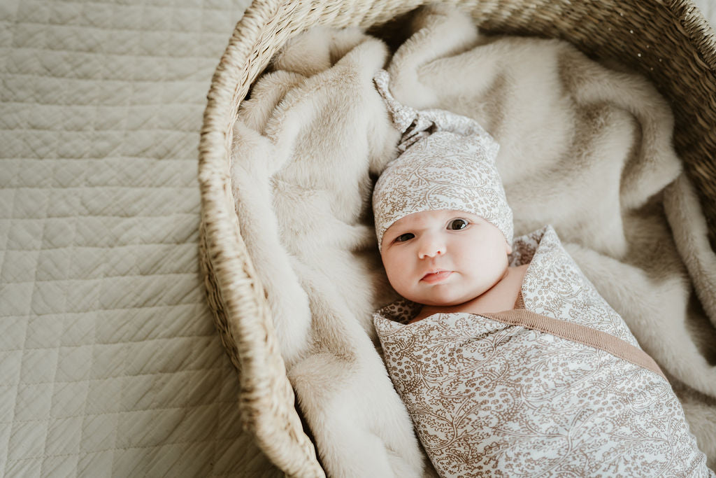 Brooklyn Swaddle Blanket & Newborn Hat Set