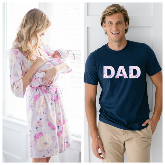 Anais Robe & Matching Swaddle Set with Dad T-Shirt