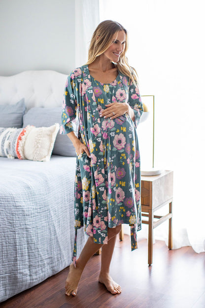 Charlotte Robe & 3 in 1 Labor Gown Set