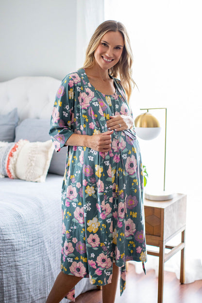 Charlotte Robe & Matching 3 in 1 Labor Gown Set