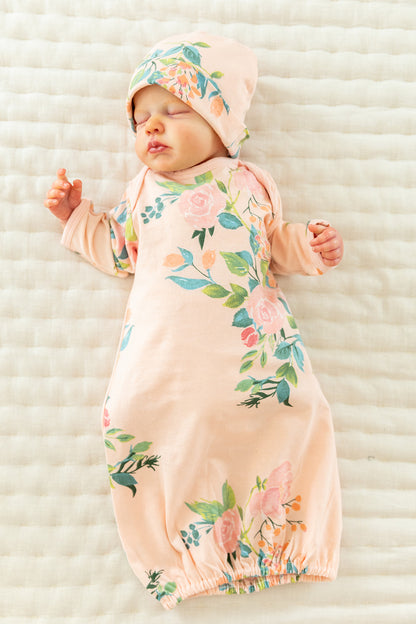 Nina Pregnancy/Postpartum Robe & Baby Girl Receiving Gown Set