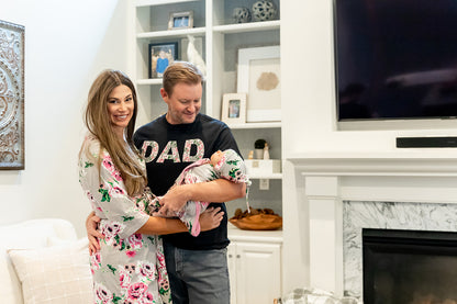 Olivia Pregnancy/Postpartum Robe & Swaddle Set & Dad T-Shirt