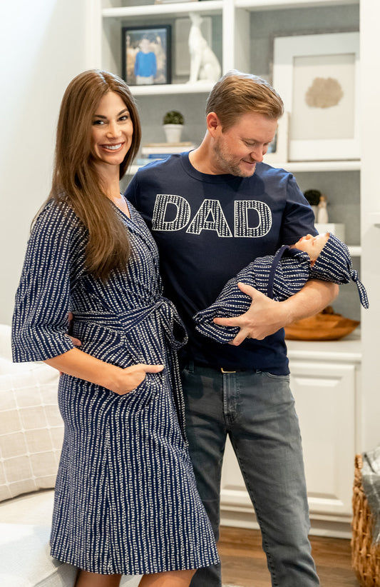 Luna Pregnancy/Postpartum Robe & Swaddle Set & Dad T-Shirt