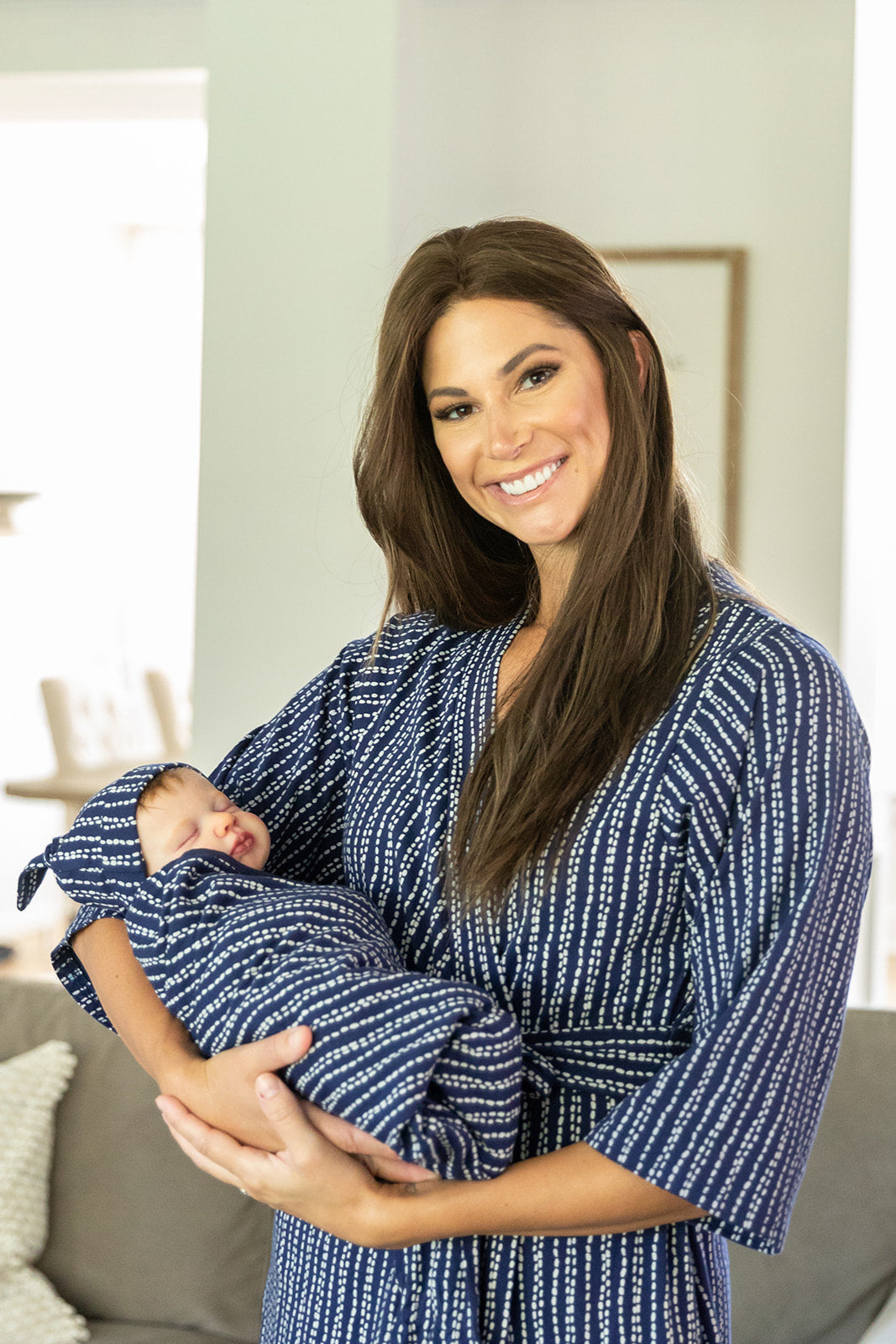 Luna Pregnancy/Postpartum Robe & Matching Swaddle Blanket Set
