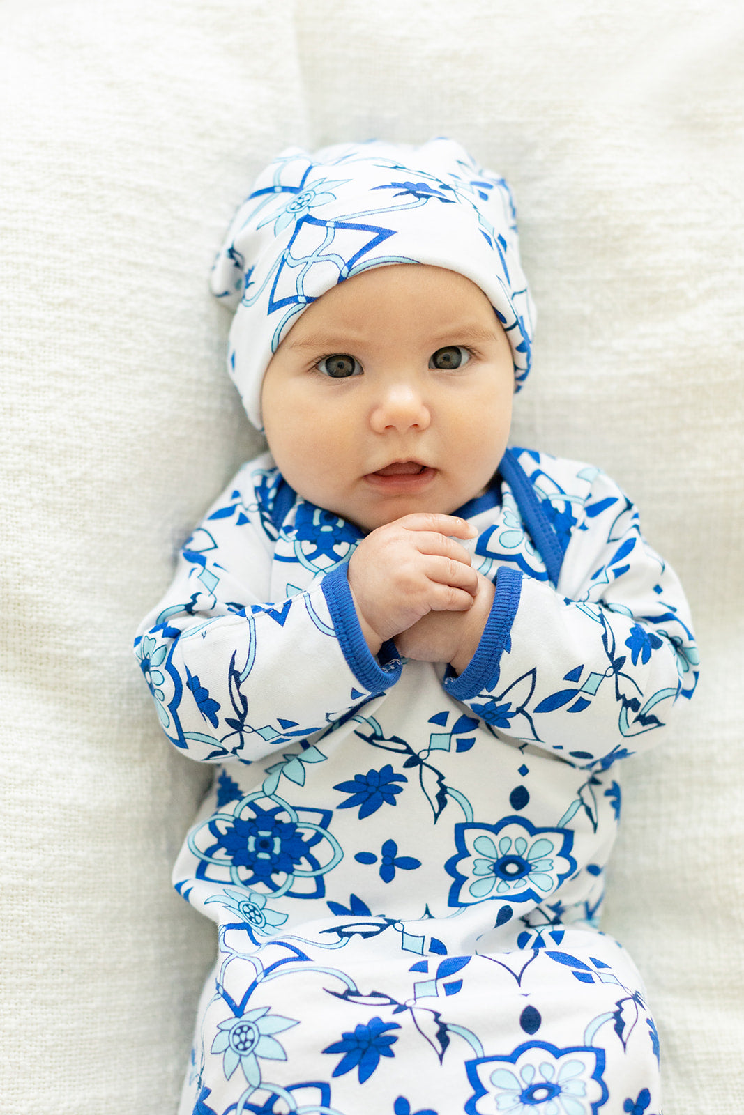 Ophelia Newborn Receiving Gown & Hat Set