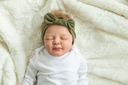Olive Green Knotted Bow Baby Headband