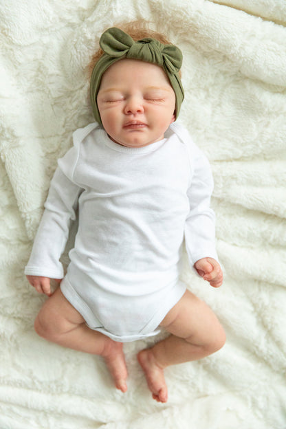 Olive Green Knotted Bow Baby Headband