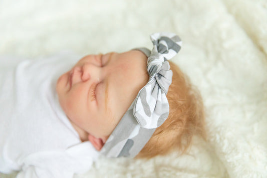 Camo Knotted Bow Baby Headband
