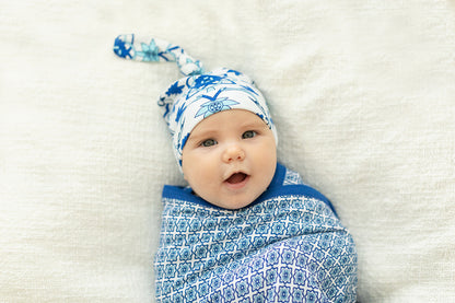 Ophelia Reversible Swaddle Blanket & Newborn Hat Set