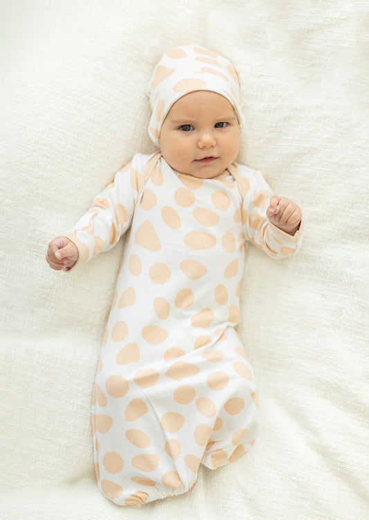 Eden Newborn Receiving Gown & Hat Set