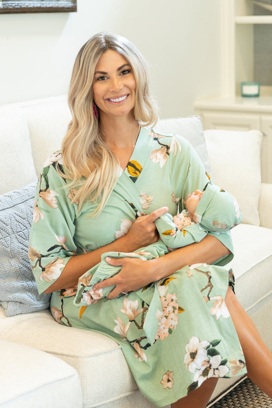 Gia Robe & Matching Baby Receiving Gown Set
