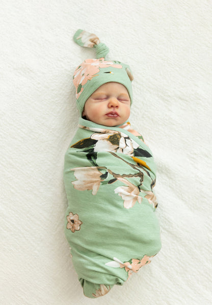 Sage Robe & Gia Newborn Swaddle Blanket Set