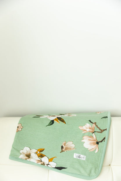 Sage Green Pregnancy/Postpartum Robe & Gia Swaddle Blanket Set