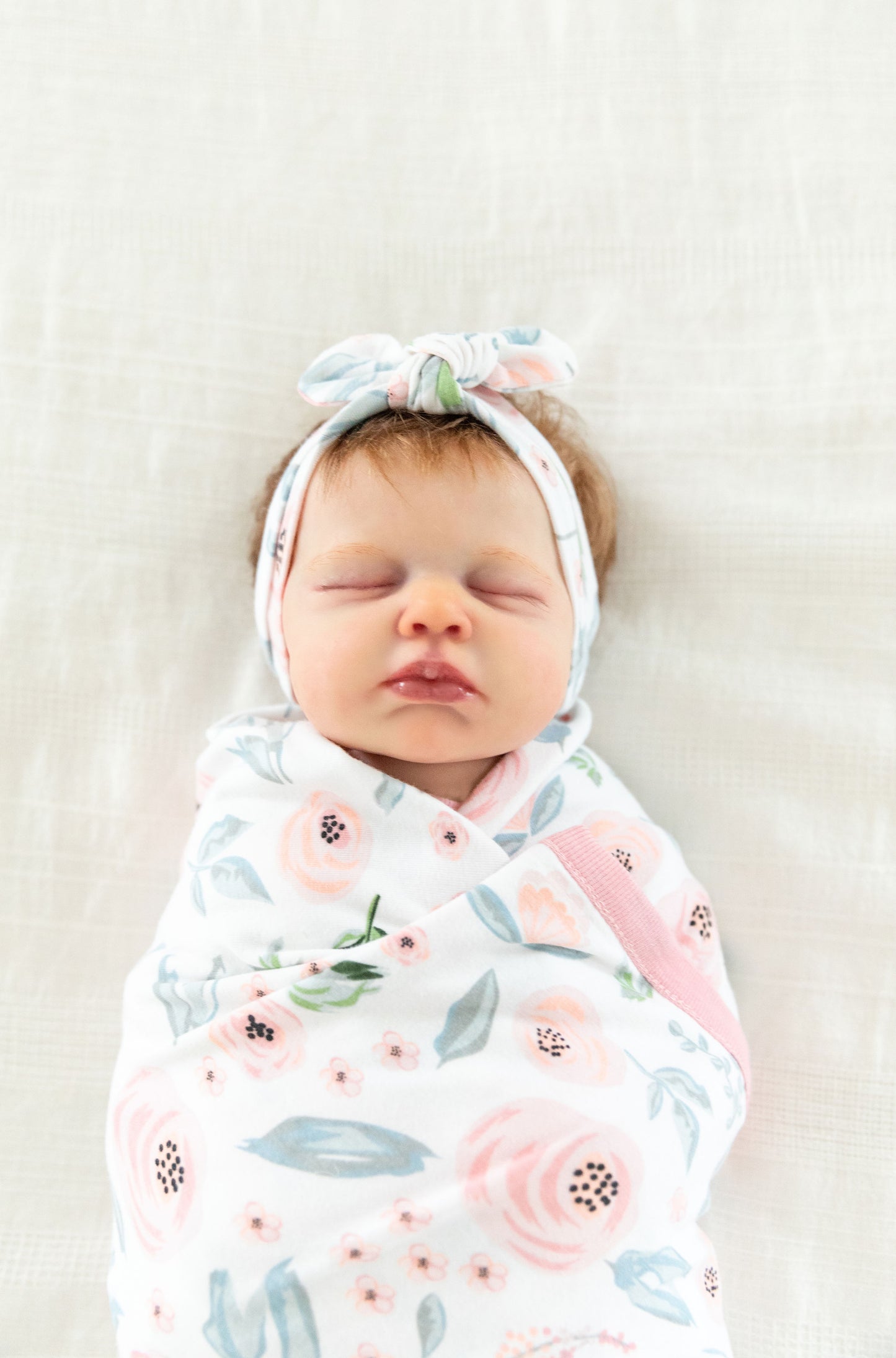 Ivy Pregnancy/Postpartum Robe & Matching Baby Girl Swaddle Blanket Set