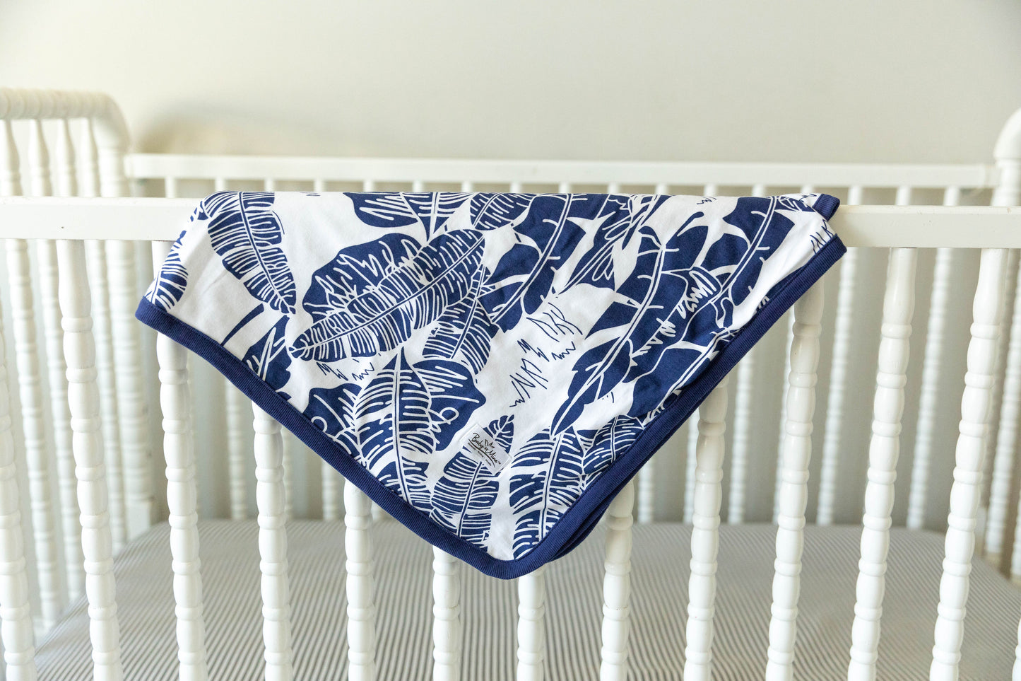 Navy Blue Pregnancy/Postpartum Robe & Serra Swaddle Blanket Set
