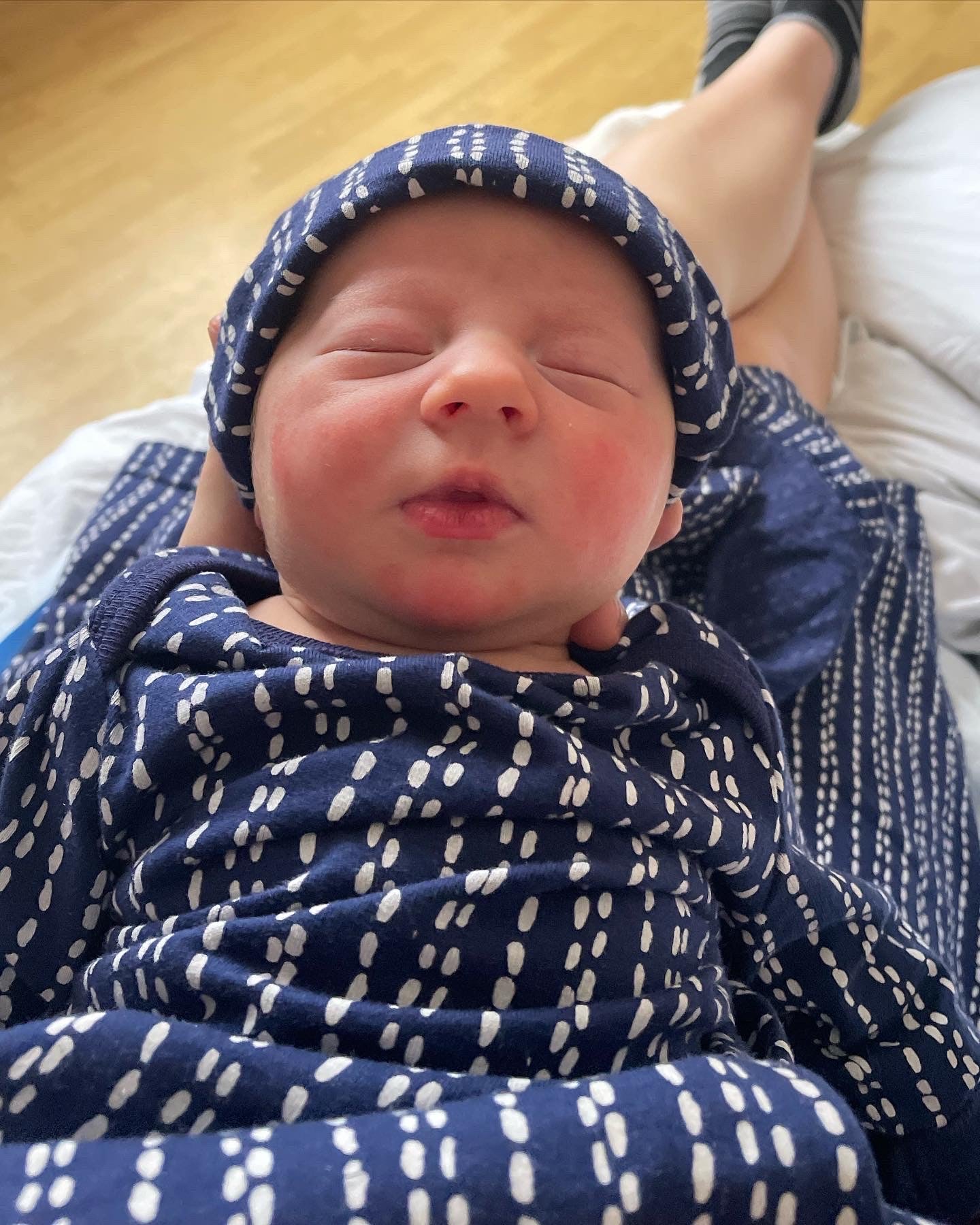 Luna Newborn Receiving Gown & Hat Set