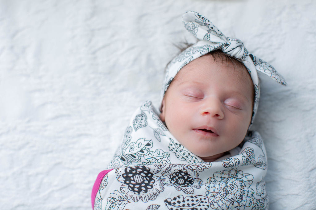 Ella Swaddle Blanket & Newborn Headband Set