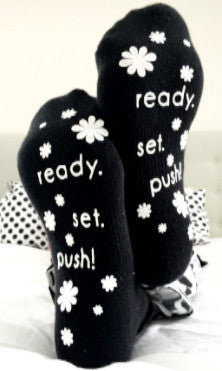 Ready.Set.Push! Labor and Push Socks -Black