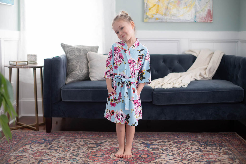 Isla Big Sister Girl Robe & Little Baby Sister Swaddle Blanket Set
