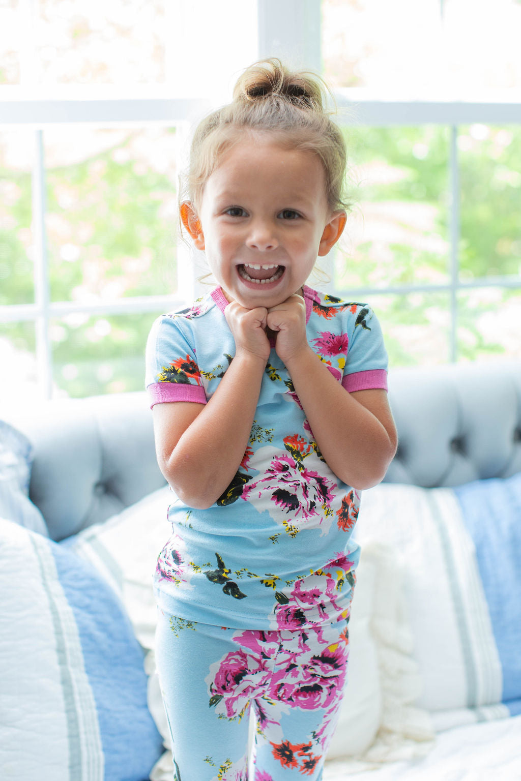Isla Mom Pajamas & Big Sister Pajamas & Matching Swaddle Blanket Set