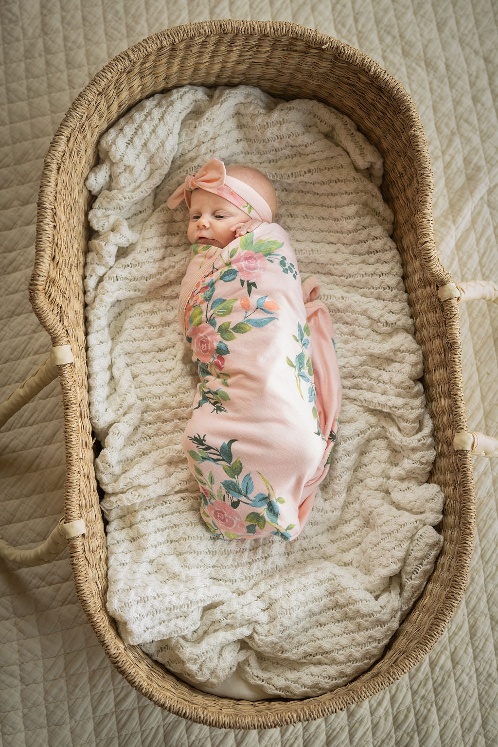 Nina Baby Swaddle Blanket & Newborn Headband Set