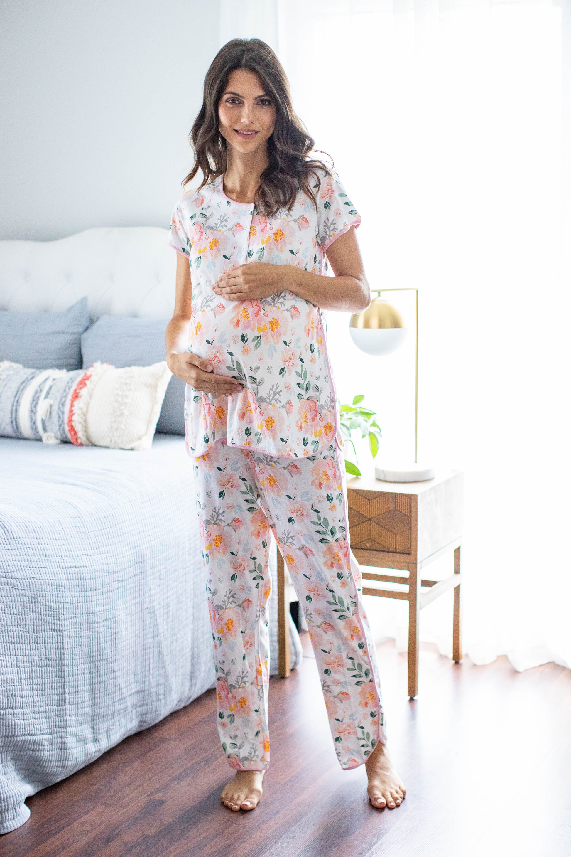 Mila Maternity Pajamas & Matching Swaddle Blanket Set – Baby Be Mine