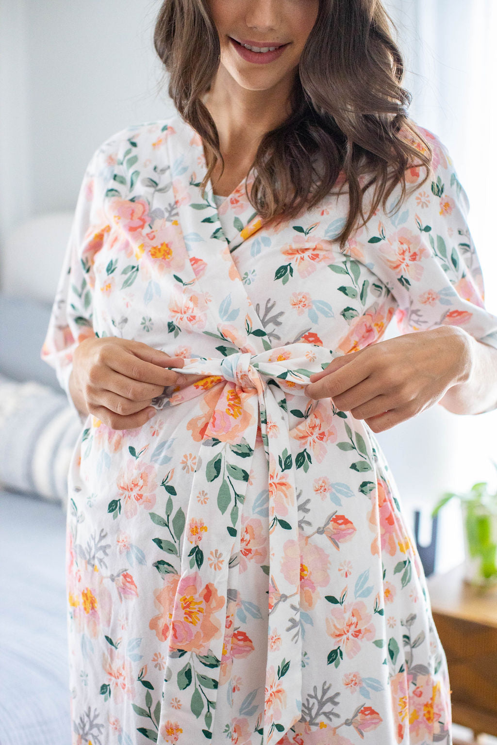 Mila Pregnancy/Postpartum Robe & Sage 3 in 1 Labor Gown Set