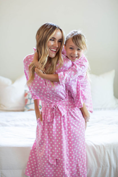 Molly Big Sister & Mommy Pregnancy/Postpartum Robe & Swaddle Blanket Set
